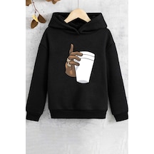 Uyguntarz Çocuk Tupac Coffee Baskılı Sweatshirt Siyah