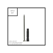 Dübel-vida Seti, Tuğla Boşluk Dübeli 8 Mm, 5,0x100 Yhb Sunta Vidası, 10 Adet