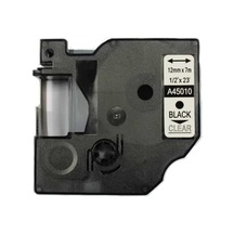 Dymo 45010 Uyumlu Şeffaf-siyah D1 Yedek Şerit 12mm X 7m