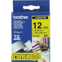 Brother P-Touch 12Tze-631 Tz-Tape 12Mm Sarı Üzerine Siyah