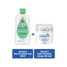 Johnson' Baby Aloe Vera Bebek Yağı 300 ML + Kulak Temizleme Çubuğu 200'lü
