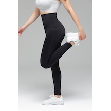 Mienmis Model Karın Göbek Ve Alt Bacak Etkili Korse Tayt Siyah Renk SiYAH