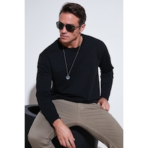 Buratti Streç Pamuklu Regular Fit Bisiklet Yaka Erkek Sweat 5905725 Siyah