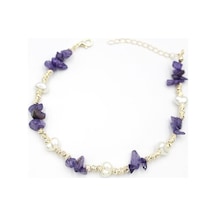 Royaleks Dorika Taş Halhal - Mor Çok Renkli