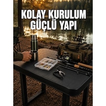 Pratik Katlanabilir Masa Kamp Piknik Bahçe Ve Karavan Kullanımına Uygun - Lisinya Siyah