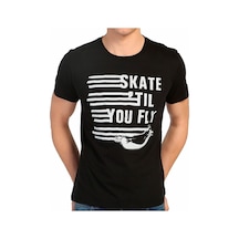Bant Giyim - Skate Penguen Siyah Erkek T-Shirt Tişört