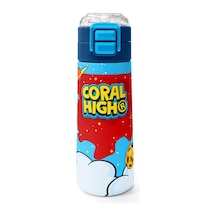 Coral High 500 Ml Erkek Çocuk Kırmızı Mavi Astronot Baskılı Çelik Termos Matara - Okul Suluğu Kırmızı - Mavi