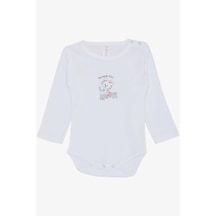 Breeze Kız Bebek Çıtçıtlı Zıbın Body Sevimli Bebek Kedicik Baskılı 9 Ay-3 Yaş, Beyaz-beyaz Beyaz
