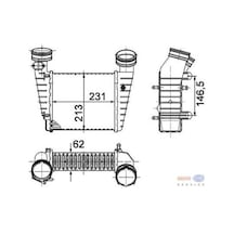 BEHR 8ML376776-611 Turbo Radyatörü Passat B5 00- 1.8T / Superb I 01- 1.8T