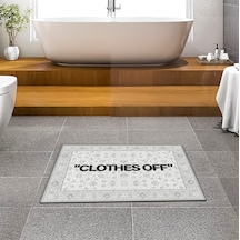 Evaşk Banyo Paspası İpeksi Kadifemsi Halı Yüzey Kaymaz Taban 40x60 BM01540B Beyaz