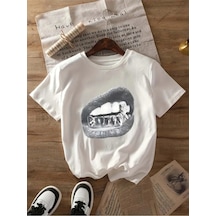 Tarzsokak Adrift Bengi Clothing Oversize Kesim Kısa Kollu Baskılı Beyaz