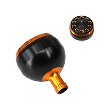 38mm Cnc Tam Metal Olta Makinesi Kolu Topu, Sulu Delikli, Dayanıklı, Baitcasting Makineleri İçin Yer Değiştirme Parçası, Siyah Altın