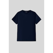 Genius Store Erkek %100 Pamuk Slim Fit Dar Kesim Bisiklet Yaka Basictişört Basıc-tshırt Lacivert