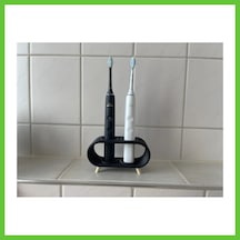 Bezos 3d Baskı Elektrikli Diş Fırçası Standı Çift Diş Fırçalık Ayaklı Modern Banyo Diş Fırçası Tutucu Siyah Dmc