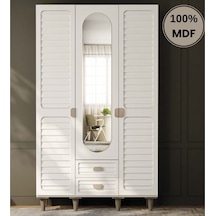 Lavanta 3 Kapak Mdf Ayaklı Tasarım Gardırop Aytaşı