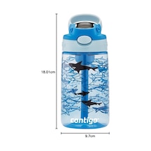 Çocuk Su Şişesi, Yeniden Tasarlanmış Autospout Pipetli, 14 Oz, Köpekbalığı Çok Renkli