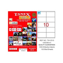 Tanex Laser Etiket 100 Yp 105X56 Laser-Copy-Inkjet Tw-2510