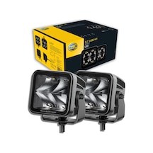 Hella Led-uzun Huzme Far Cube Kit 3.2" - 12/24v - 3000lm - Dörtgen - Spot Işıklandırma Sistemi - Kablo Uzunluğu: 500mm - Soket Modeli: Deutsch Soket - Takım - Miktar: 2 Led Lightbar - 1fa 358 176-821