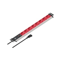 Brennenstuhl Alu-line Serisi 19" Server Kasası Uyumlu Uzatma Kablosu 8 Soketli 2 Metre 10 Amper Devre Kesicili Dişi Priz