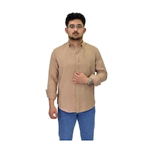 Erkek Spor Silim Fit Uzun Kol Gömlek G5019 Bgl-st04493 Bej