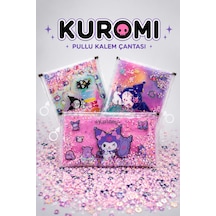X Dekomus Lisanslı Kuromi Pullu Zarf Kalem Kutusu Açık Gri