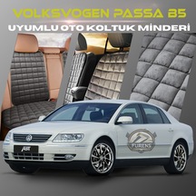 Volksvogen Passat B5 Antrasit Tay Tüyü Cepli & Terletmez Sırtlı Oto Koltuk Minder Seti - Koruma Kılıfı  Ön & Arka Set