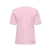 Only Kadın Bisiklet Yaka Grafik Baskılı Tişört - Happy Pembe
