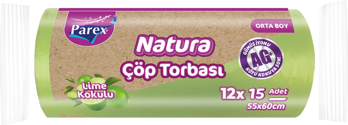 Natura Çöp Torbası Orta Boy 15'li 55 X 60 Cm Onikili Paket