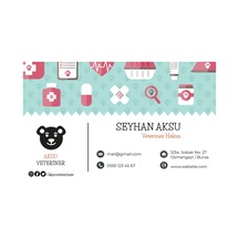 Bk Gift Kişiye Özel Veteriner Tasarımlı Bitmeyen Kartvizit - Model 2