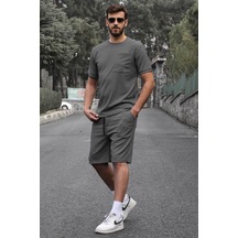 Madmext Füme Basic Cep Detaylı Erkek Şort Takımı 5914-füme Füme