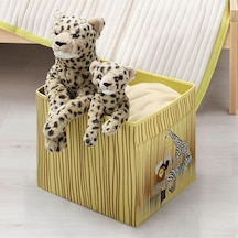 Çocuk Odası Kutu 33x38x33 CM Zürafa Temalı  Açık Sarı