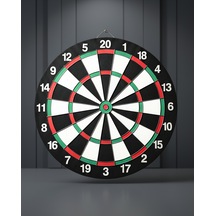 15 İnç Dayanıklı Ahşap Dart Tahtası 4 Metal Ok