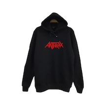Anthrax - Thrash Metal Kapüşonlu Sweatshirt Siyah