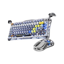 Gravastar Mercury K1 Pro Mekanik Gaming Klavye Ve M1 Pro Kablosuz Optik Mouse Seti, Interstellar Sil Optik