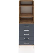 Kronos Dolap 3 Raflı 5 Çekmeceli 60x59x182 Çam-antrasit Çam