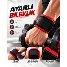Ayarlı Bileklik Güçlü Cırt Cırtlı Sabitleme Geniş Sarım Siyah Kırmızı Beyaz - Çok Renkli