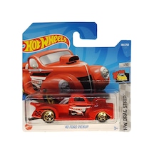 40 Ford Pickup - Hw Drag Strip 1/10 - Hcx61 - Short Card - Edelbrock - Kırmızı - Mattel 2022