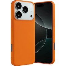Newface Apple İphone 17 Pro Nano İçi Kadife Silikon - Turuncu