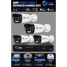 Korel Bilişim 4 Kameralı 9 Atom Ledli 5 Mp Sony Lensli Gece Renkli Güvenlik Kamerası Seti 250 Gb Hdd