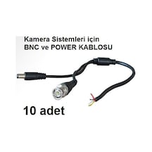 10 Adet Güvenlik Kamera Kablosu Bnc Ve Jak Fişli