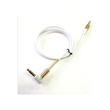 Electroon 3 5Mm Stereo Gold Beyaz Silikon Aux Kablo 1Mt