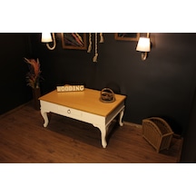 Wooding 100 Cm Masif Naturel Krem Orta Sehpa