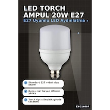 Led Torch Ampul 20w 3200k Gün Işığı E27 Duy 1980 Lümen Ev Ofis Aydınlatması 1 Adet Bx-316697