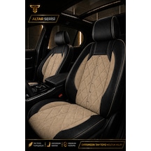 Peugeot 407 2004-2011 Uyumlu Altar Serisi Tay Tüyü Bej Siyah Premium Koltuk Kılıfı