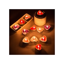 Tealight Mum Kırmızı Kalp , 1 Adet Kokusuz, Buhurdanlık, Parti, Kutlama, Özel Gün, Kına, Düğün, Nika Kırmızı-kalp