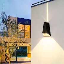 Elektrikle Çalışır, 6 Watt, 3200 Kelvin Sarı Işık Ledli İç Ve Dış Mekan Led Aplik, Çift Yönlü Aplik Siyah