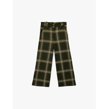 Koton Beli Lastikli Viskon Karışımlı Ekoseli Pantolon Haki Ekose 6wkg40029ak Haki Ekoseli
