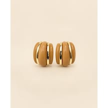 Bilfa Karamel Gold Bombeli Küpe Altın