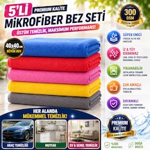 Misgibi Profesyonel Mikrofiber Temizlik Bezi 5 Adet Çok Amaçlı Ev - Araç Temizliği