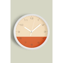 Modern Tasarım Duvar Saati - 42cm - Önü Camlı Beyaz Kasa - Sessiz Mekanizma-jh0616 Beyaz